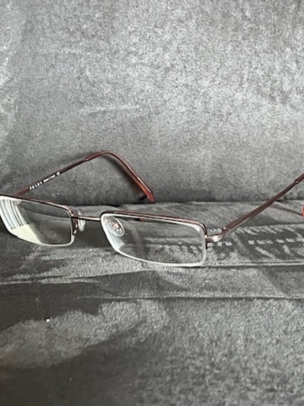 Prada Half Rimless Eyeglasses VPR 54F Silver/Rose Gold Frame, Made in Italy